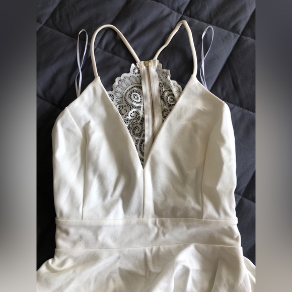 Dainty Hooligan White Layered Dress with Lace - Picture 4 of 5